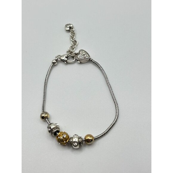 Brighton Bracelet With Heart & Beaded Charms Silver & Gold-Tone - Picture 5 of 9